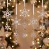 Transparent Acrylic Snowflake Icicle Ornaments - 18 PCS Christmas Tree Decoration