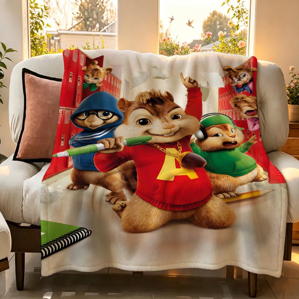 Movie A Alvin A And T The C Chipmunks Throw Flannel Throw Blanket Suitable for Sofa,Living Room,Bedroom