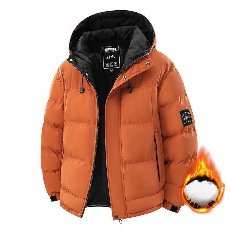 Men's Winter Warm Jackets Casual Quilted Windproof Outwear Coat With Pockets Hooded Work Jacket Windbreaker for Men Padded Thick Parka Thermal Jackets