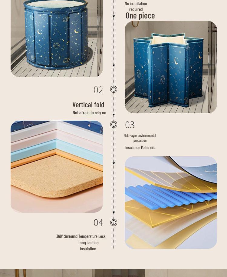 Foldable Thickened Adult & Baby Bathtub for Bathing and Swimming, Home Use, Full Body Spa.