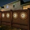 Solar Fence Light Outdoor Deck Step Wall Light Waterproof LED Warm Yellow Light with Flower/Butterfly Pattern for Yard Porch Patio Backyard Decor
