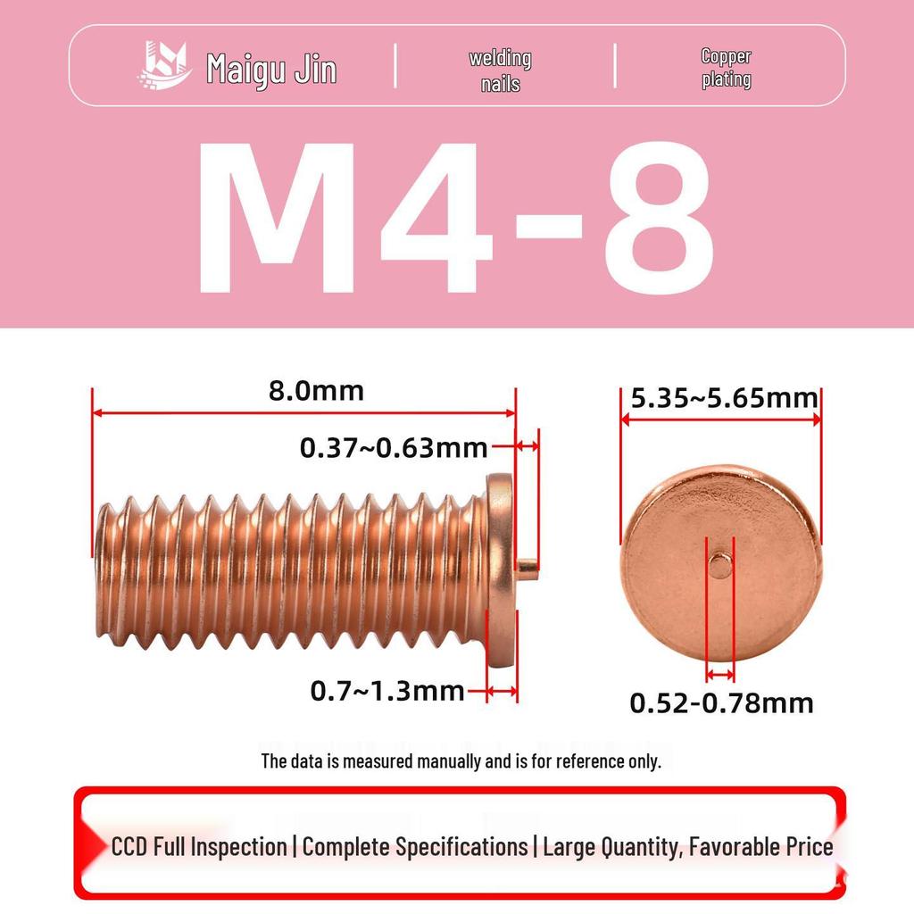 PT-M3M4M5M6M8 Copper-Plated Carbon Steel Projection Weld Studs and Screws