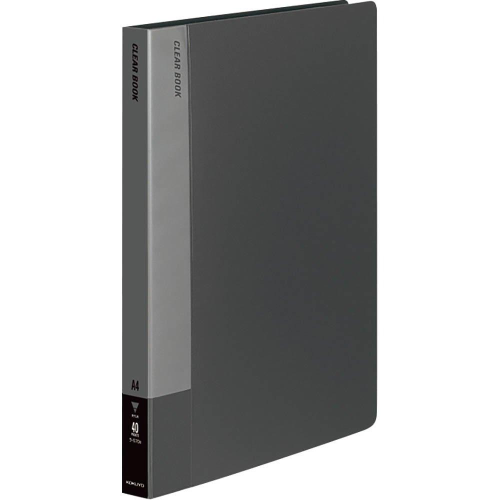 

KOKUYO File Clear File Fixed Type A4 Vertical 40 Sheets Pocket Dark Gray La-570DM