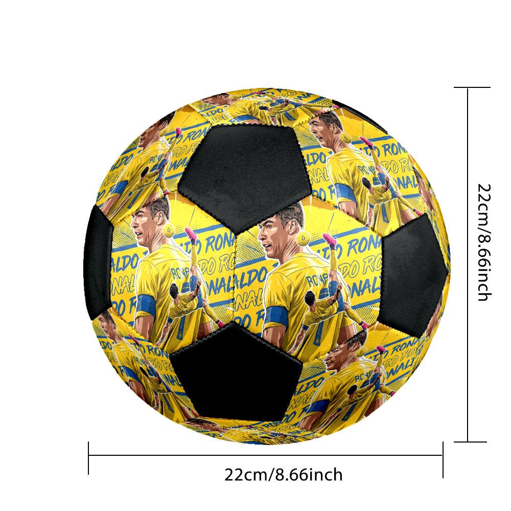 1 PZ Cristiano Ronaldo Titan taglia 5 pallone da calcio Praha Pallone da Calcio Indoor Colorato Per Tutte le Età Cucito a Macchina PVC Pronto per la Competizione Resistente Alto Rimbalzo