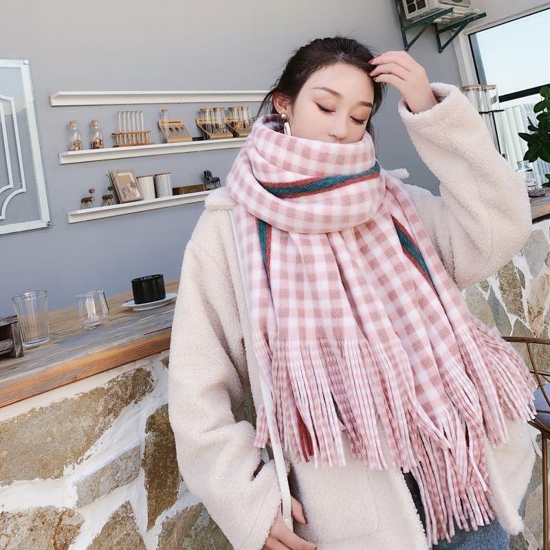 Dámské kostkované šátky, zesílené teplé šátky pro muže a ženy v zimě teplé šátky