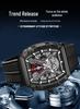 Volis Barrel-Shaped Men's Outdoor Skeleton Watch with Curved Gradient Mirror