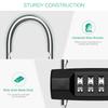 Combination Padlock 4-Digit Security Number Lock Resettable Locks with Adjustable Shackle Waterproof Padlock for Gym Luggage
