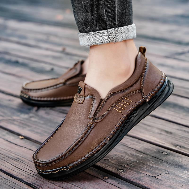 38-47 Outdoor Leather Shoes Mens Car Driving Shoes Leather Large Size Ankle Boots Casual Shoes