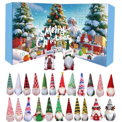 2025 Weihnachts-Wichtel Feiertage Adventskalender 24 Tage Weihnachts-Countdown-Kalender Wichtel Plüsch Weihnachts-Countdown-Kalender für Kinder