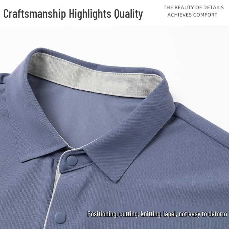ROMON Men's Cooling Ice Silk Sun Protection Polo Shirt