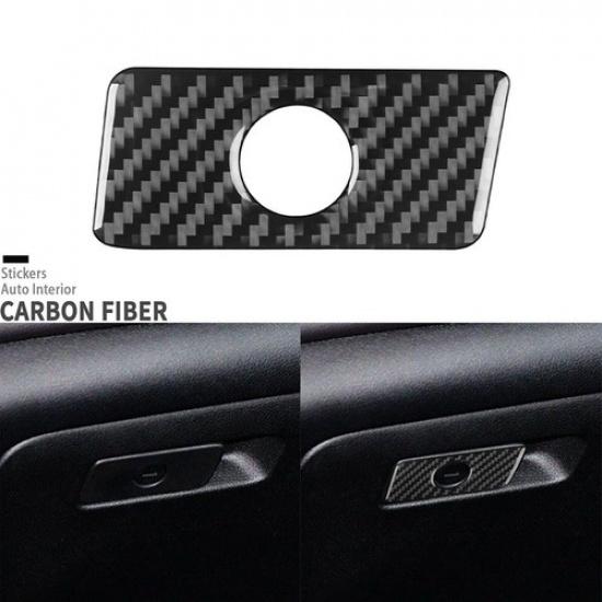 Real Carbon Fiber Co-pilot Glove Box Handle Cover Trim For Jeep Cherokee 2014-18