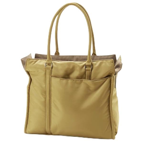 Tote Twill Square Medium Beige [Isaac] Bag, Nylon, Tote, Size, (21)