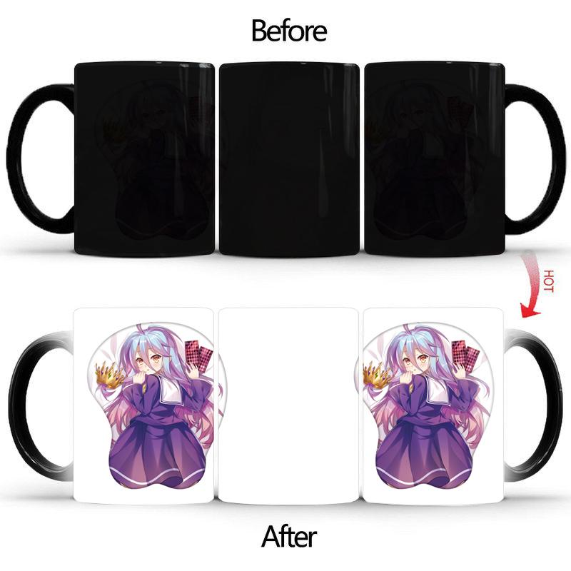 Creative Kawaii Girl Magic Mug BSKT-086 Color Change Mugs Coffee Cups Sublimation Tumblers Porcelain Mugs Free Shipping Cup Bar