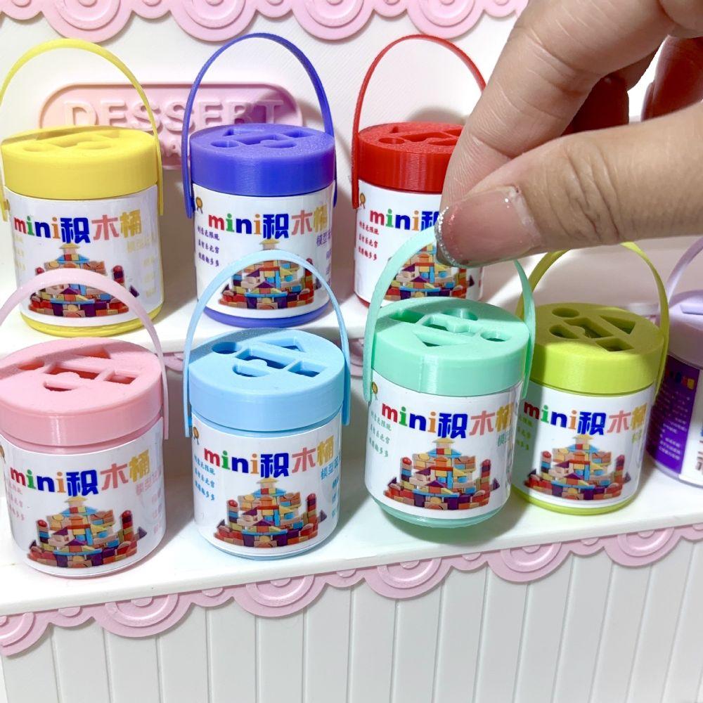 Miniature Size Miniature Doll Blocks Plastic Doll Building Block Bucket For Toy Room