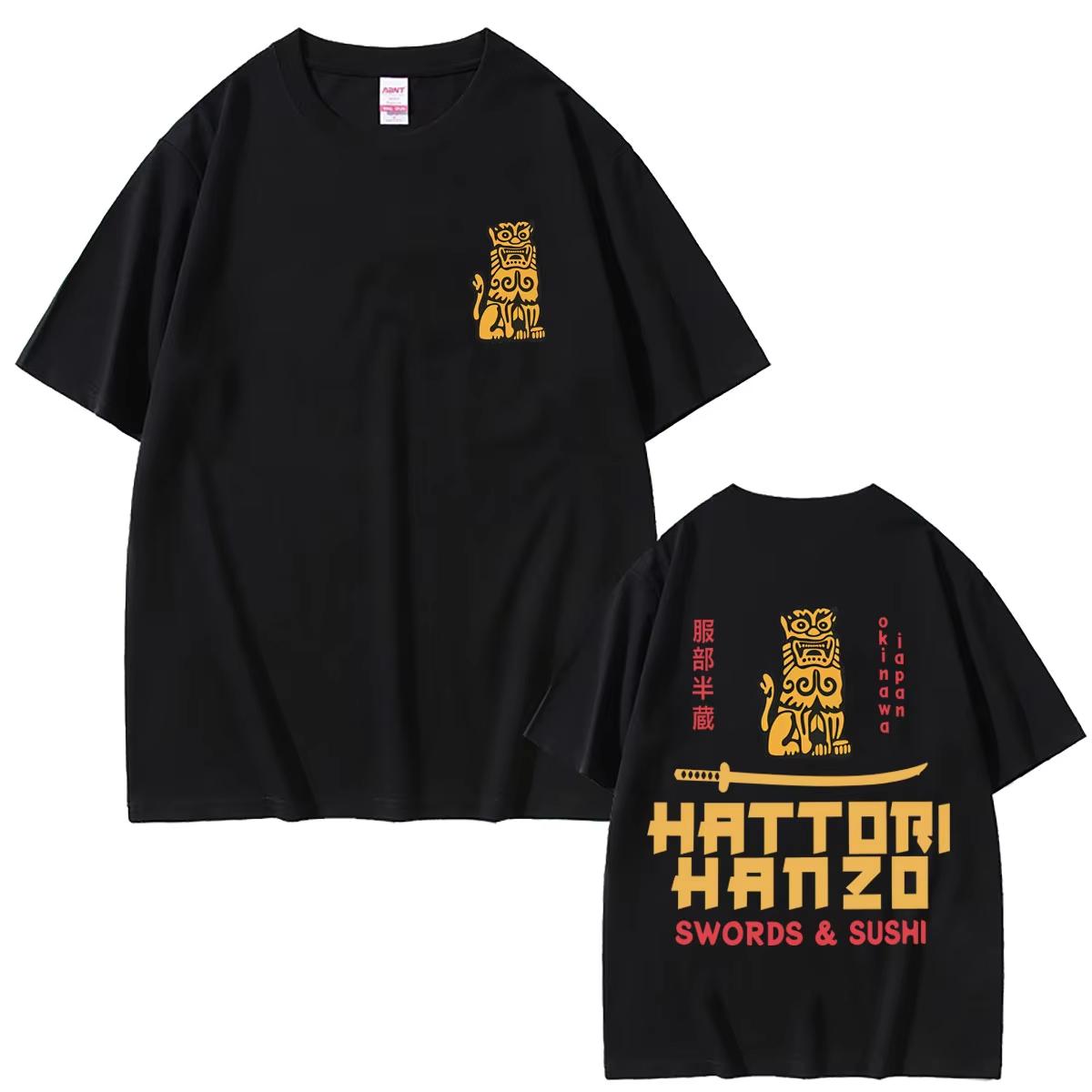 Quentin Tarantino Movie Kill Bill Hattori Hanzo RED Swords and Sushi Okinawa Japan T Shirts Men Women Casual Oversized T-shirts 4XL
