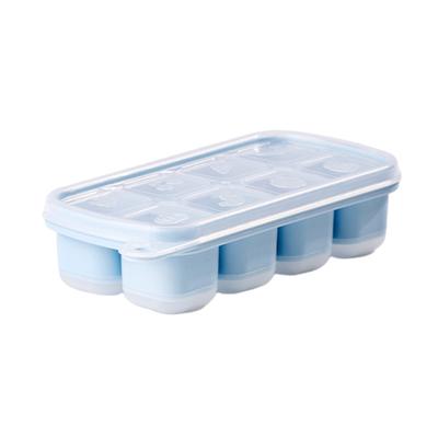 Ice Tray with Lid 8-Cavity Easy-Release Mini Stackable Ice Mold Multi-Purpose Ice Tray for Iced Coffee