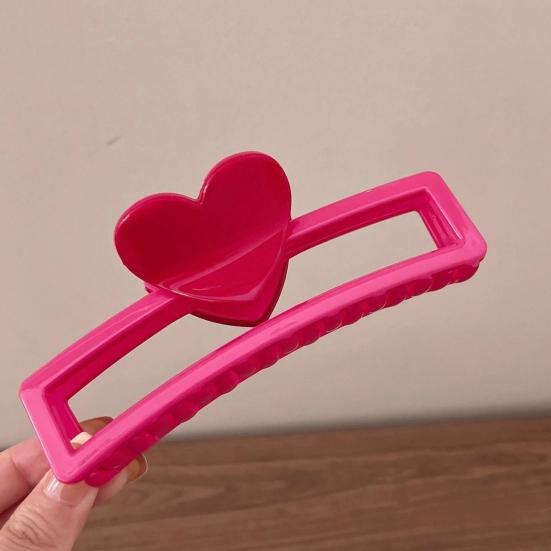 Women Hair Claw Hollow Heart Design Strong Hold Non Slip Hairpins Back Head Shower Hair Clips Hair Accessories