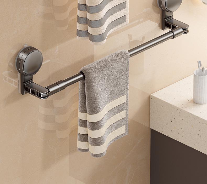 Retractable No-Drill Suction Cup Towel Rack for Bathroom and Toilet