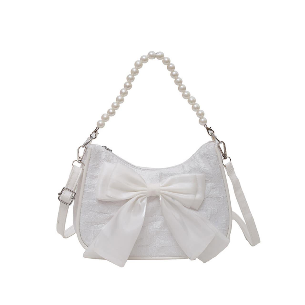 

Жіноча елегантна сумка через плече Сумка-тоут з бантом білий