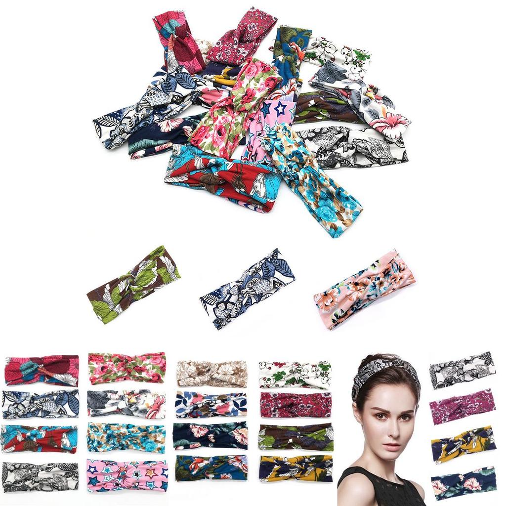 Comfortable Bohemian Style Elastic Headband With Floral Design For Active Women