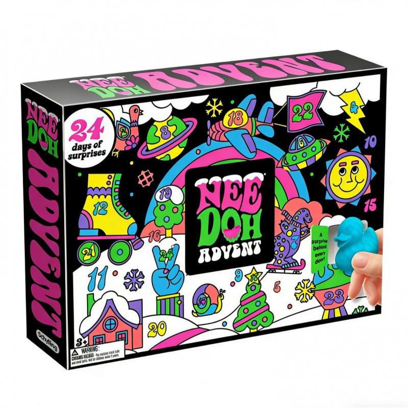 Needoh Squishmas Adventskalender Weiches Gummi Stressball für Kinder und Erwachsene