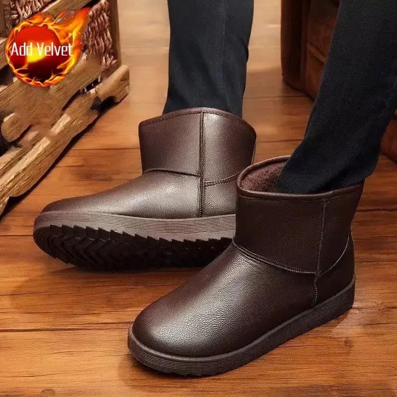 Fashion Warm Man Shoes Platform Winter With Fur Boots for Men Offer Hot Selling New Cheap Size 45 44 Low Price High Quality Comfortable