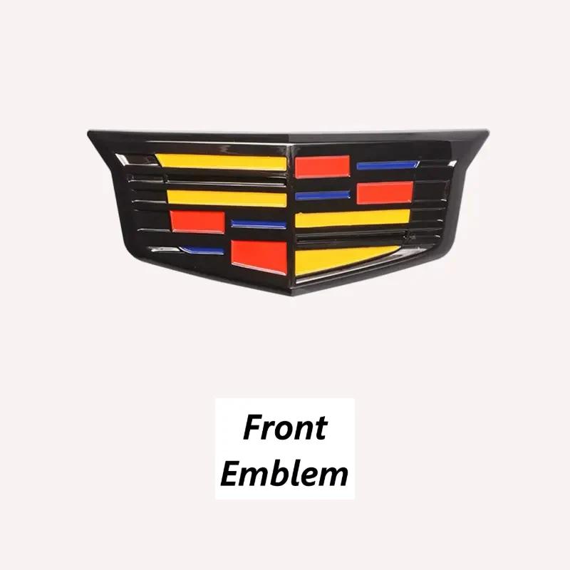 For Cadillac CT4 ABS 3D Car Front Hood Emblems Emblem Rear Trunk Logo Side Fender Badge Hubcaps Cover Stickers Auto Accessories
