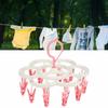 16 Clips Folding Clothes Hanger Socks Drying Rack Portable Rack Clothespin Windproof Sock Dryer for Hanging Underwear Lingerie