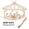 A Top Quality Jesus Manger Wooden Hanging Pendants House Shape Christmas Tree Decorations Religious Wood Gifts for Home Cafe