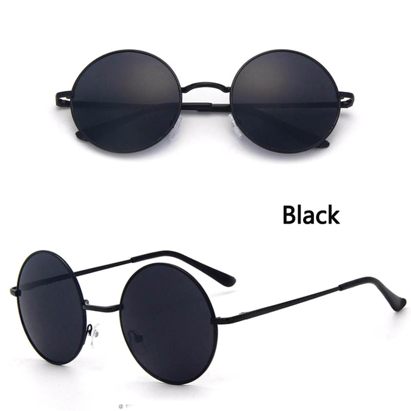 

Круглые солнцезащитные очки для мужчин и женщин с антибликовыми линзами, круглые солнцезащитные очки в металлической оправе чёрный