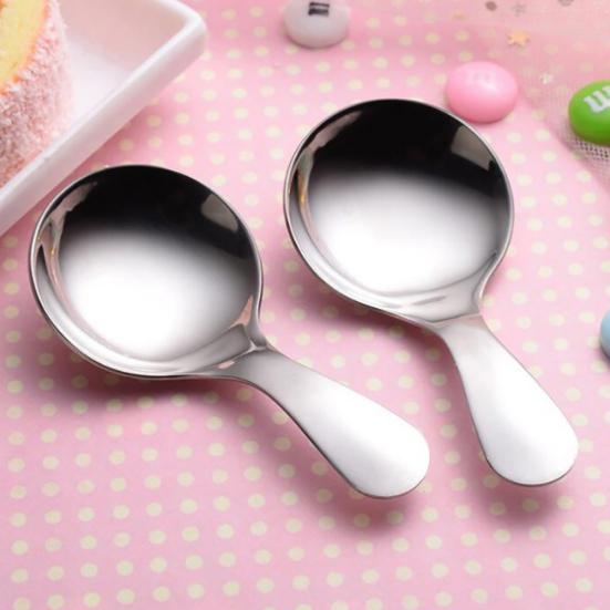 Nerezová lžíce na zmrzlinu s krátkou rukojetí, cukr, sůl, koření, naběračka