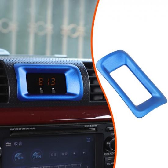 Blue Aluminum Center Console Clock Bezel Trim For Toyota FJ Cruiser 2007-