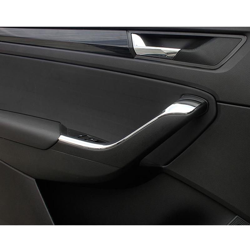 Molding Door Window Glass Inner Panel For Skoda Kodiaq 2017 2018 Armrest Lift Switch Button Trim Frame 4pcs