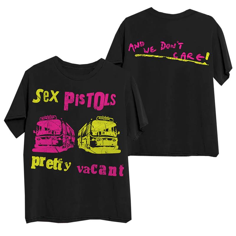 2025SEX PISTOLS Oversize T-shirt American Punk Sex Pistols Red Short Sleeve T-shirt Vintage Loose Crew Neck Short Sleeve T-shirt