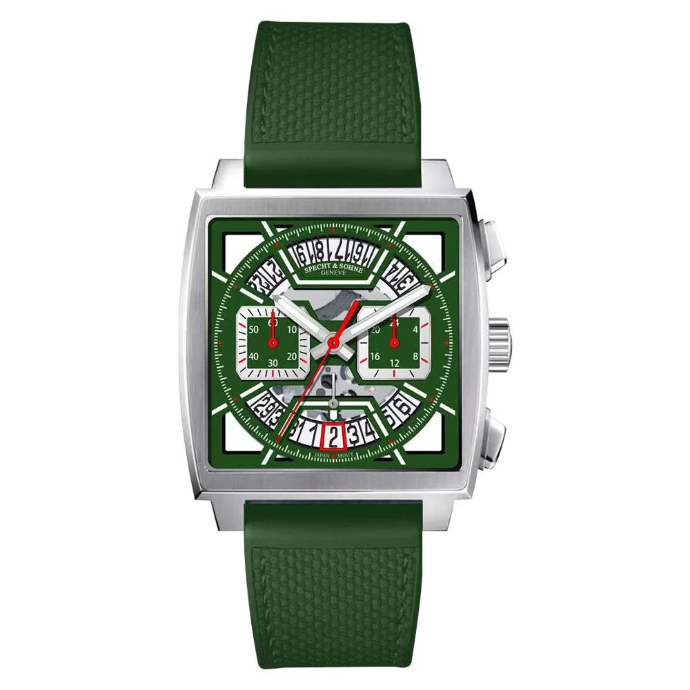 Neue Relogio Masculino Specht&Sohne 39MM Quadratische Uhr Quarz-Armbanduhren Montre Homme Stahl 30 Wasserdicht