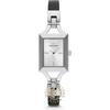 Chiara Square Silver Leather Black Ladies Quartz Watch AR7372
