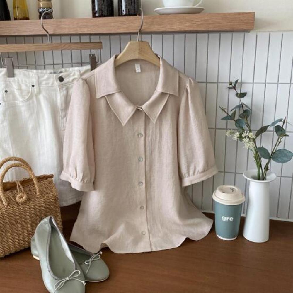 New ArrivalS Open Run Copilta Volume BlouSe Short Sleeve Double Women S Summer
