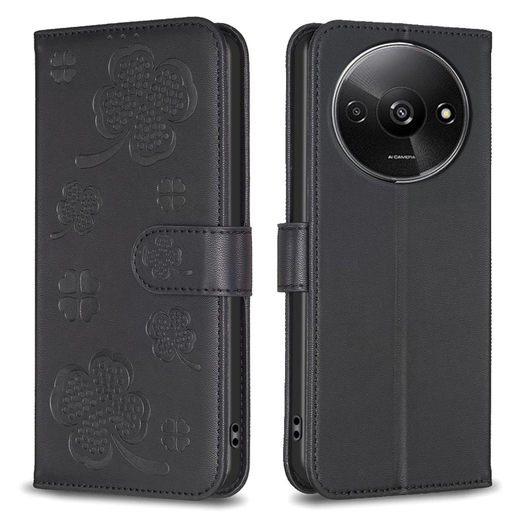 For Xiaomi Redmi A3 4G/Poco C61 4G Case Lucky Clover Leather Flip Phone Cover
