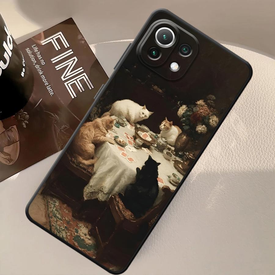 Handyhülle mit Katzenmotiv (Ölgemälde) für Xiaomi Mi 12T Pro, 12X, 11, 14, 11T, 13 Lite, 12, 10T