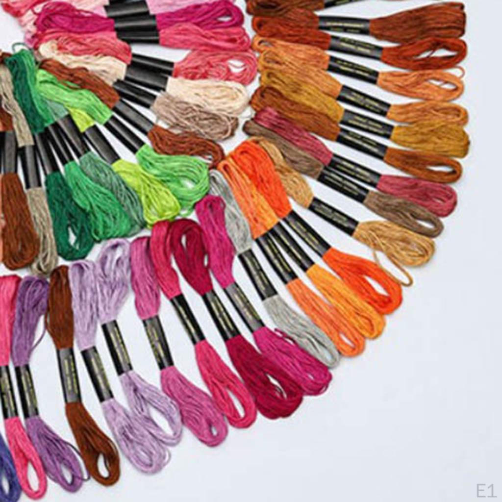 of Embroidery Starter Kit Including Instructions, Bamboo Hoops, Color Threads, Cloth, and
