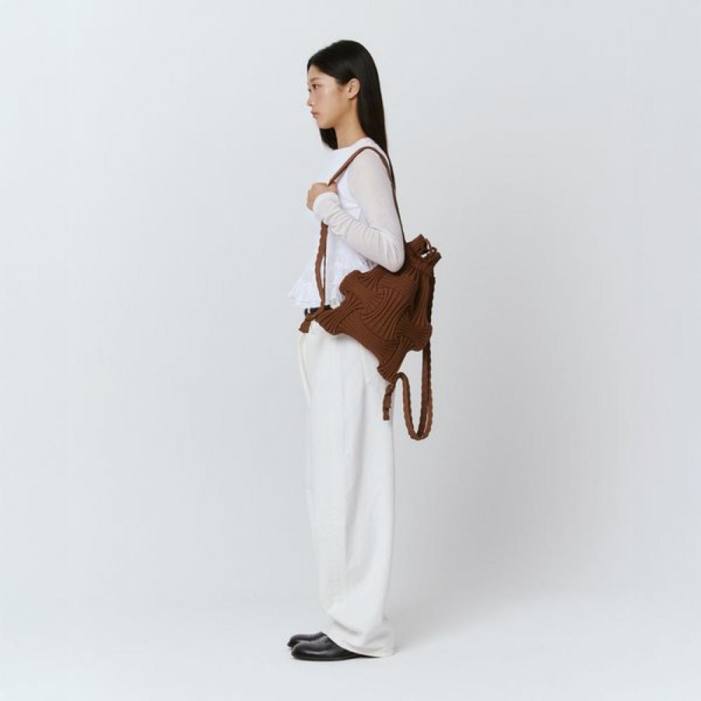 Pleatsmama New Bow Backpack Camel