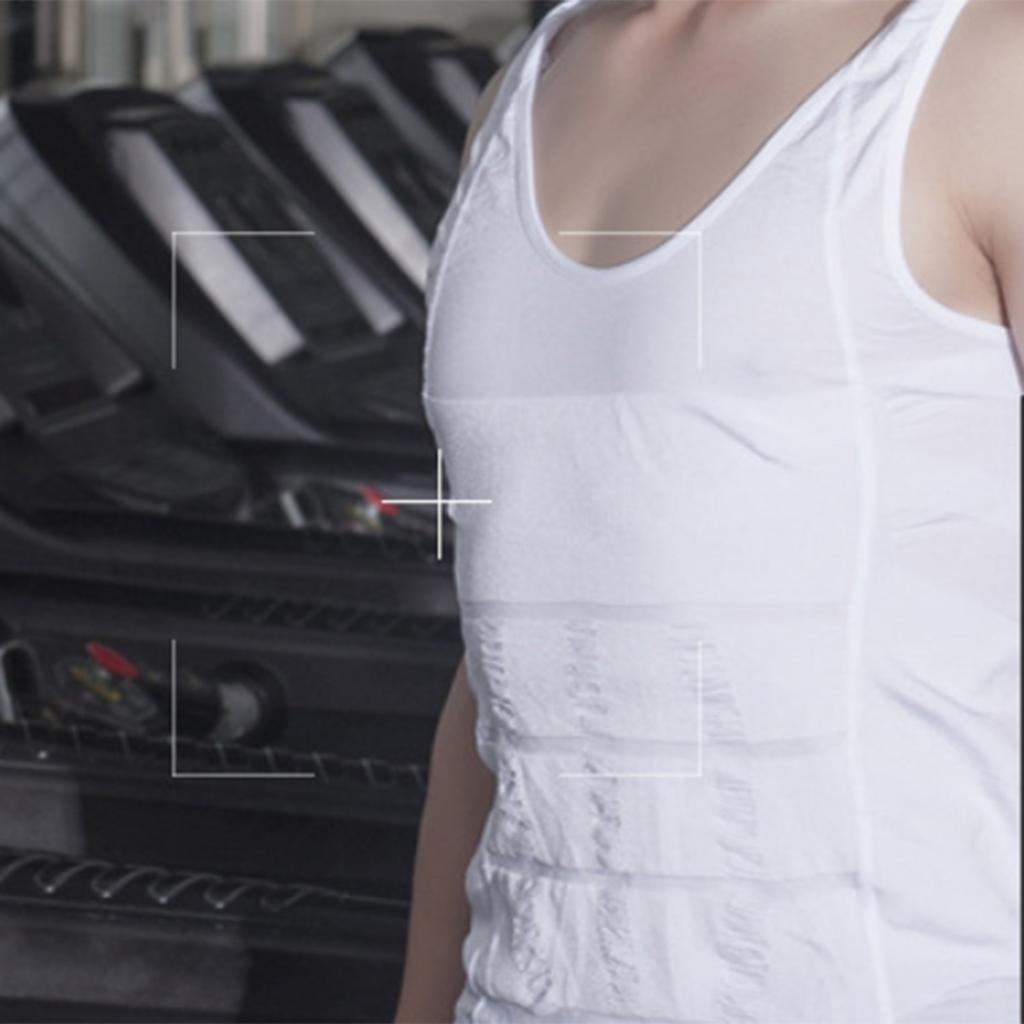 Men Compression Shirt Seamless Back Adjustment Slimming Body Shaper Vest Tummy Control Shapewear for Outdoor Sports