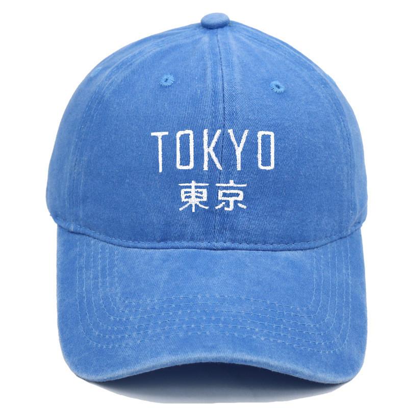 Vintage Water Wash Cotton Baseball Cap With Embroidered Letters For Outdoor Sun Protection