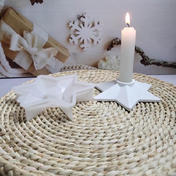 Star Candle Holder Castings Molds DIY Candlestick Silicone Molds Resins Molds