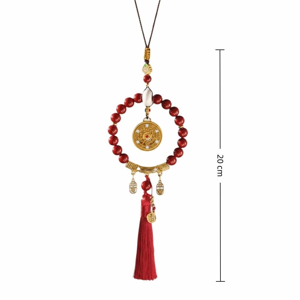 Vehicle Decoration Car Hanging Ornament Five-Fortune Round Rearview Mirror Pendant  Car Interior