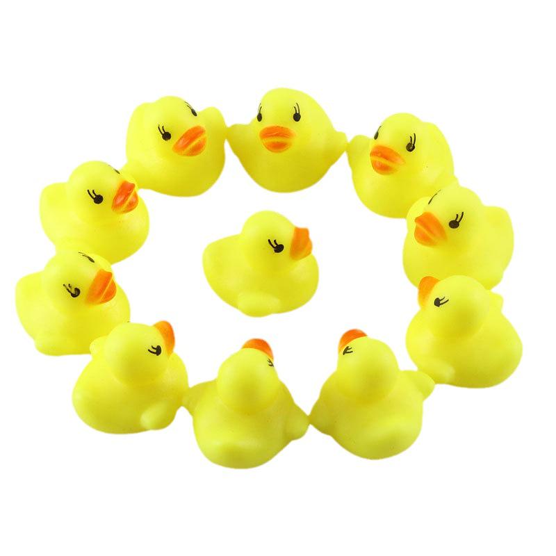 Yellow Vinyl Bath Duck - Educational Swimming Toy for Kids