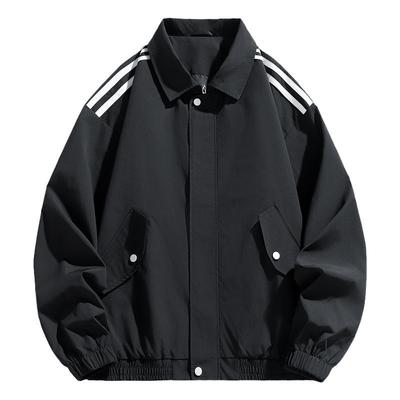 Spring and Autumn Lapel Tooling Jacket Men's Casual Jacket Teen Loose Sports Top Gown