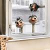Static Cling Cartoon Ostrich Peeking Through Window Double Sided Same Color Glass Window Sticker Home Decor