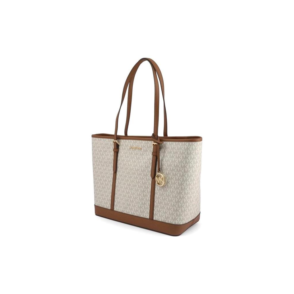 Michael Kors Jet Set Travel Classic Monogram Tote Bag Women Tote Bag Vanilla-White 35S0GTVT1V-150