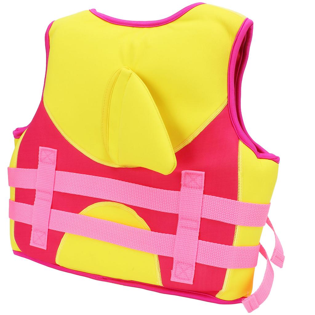 Kids Swim Vest Pink Regulable Strap Widened Waistband Balancing Fins Safety Buckle Child Swimming Jacket for Paddling S